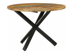 Mesa de comedor madera maciza reciclada redonda 100x100x75 cm