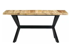 Mesa de comedor madera maciza de mango en bruto 160x80x75 cm