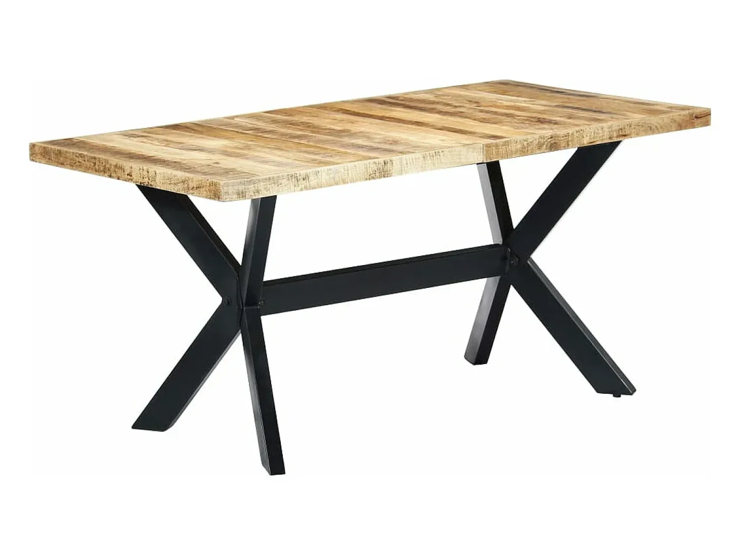 Mesa de comedor madera maciza de mango en bruto 160x80x75 cm