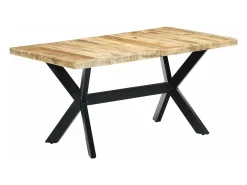 Mesa de comedor madera maciza de mango en bruto 160x80x75 cm
