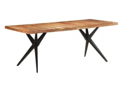 Mesa de comedor madera maciza de acacia 200x90x76 cm