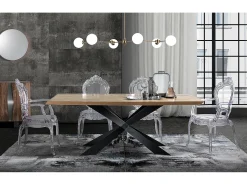 Mesa de comedor madera y metal 8 plazas diseño industrial Pulse