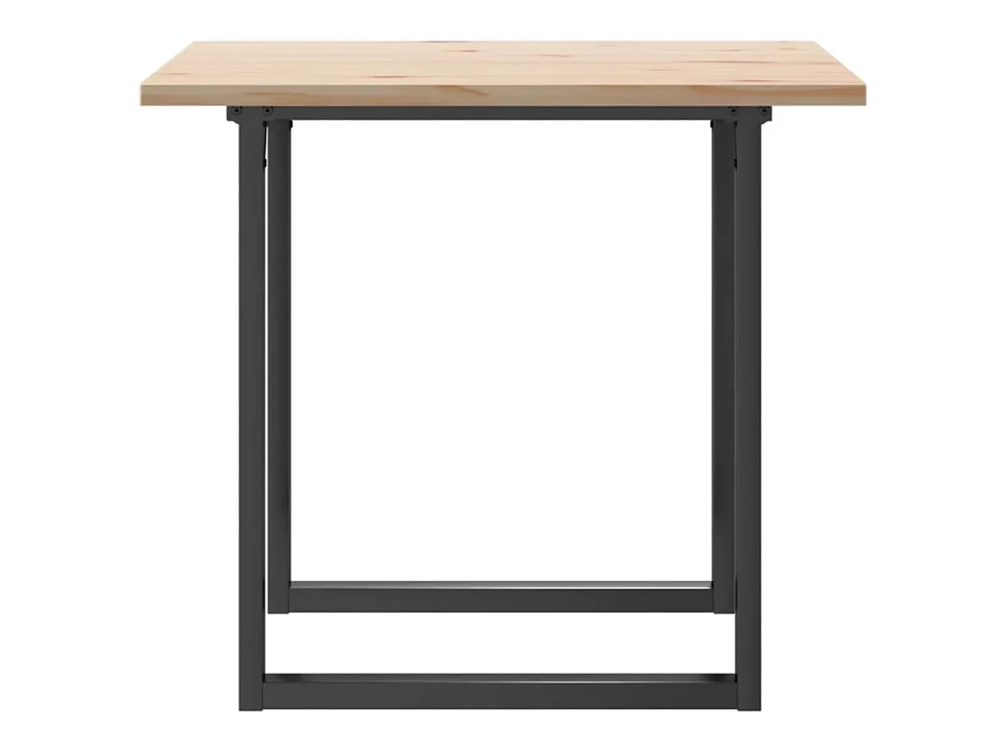 Mesa de comedor marco O madera maciza pino y acero 90x90x75,5cm