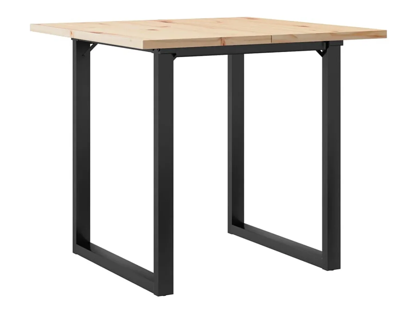 Mesa de comedor marco O madera maciza pino y acero 90x90x75,5cm