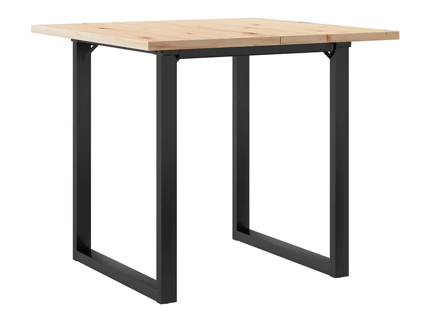 Mesa de comedor marco O madera maciza pino y acero 90x90x75,5cm