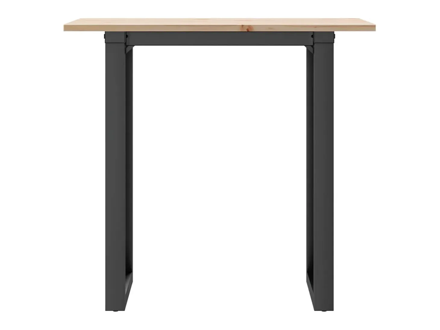 Mesa de comedor marco O madera maciza pino y acero 80x50x75 cm