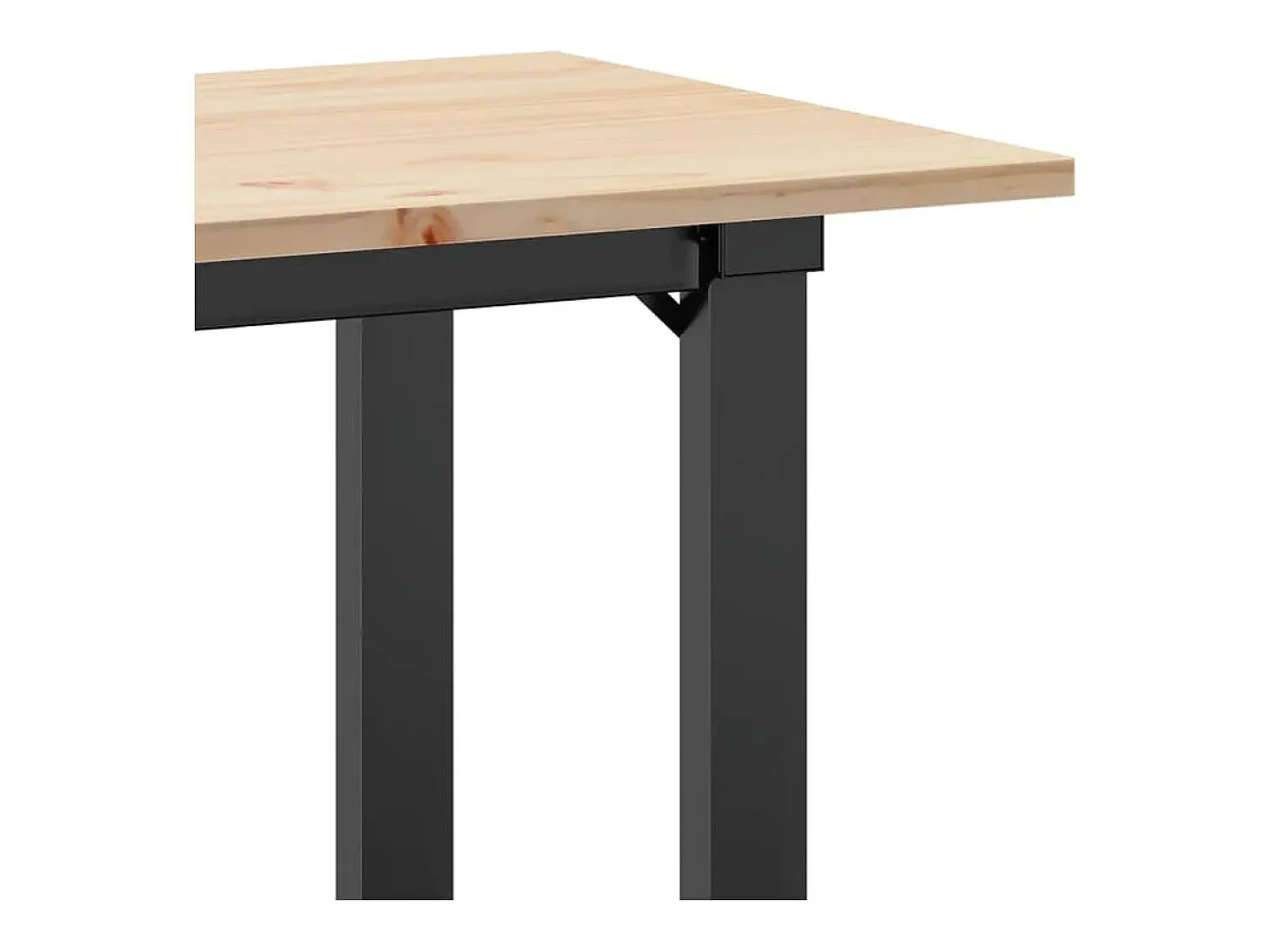 Mesa de comedor marco O madera maciza pino y acero 80x50x75 cm