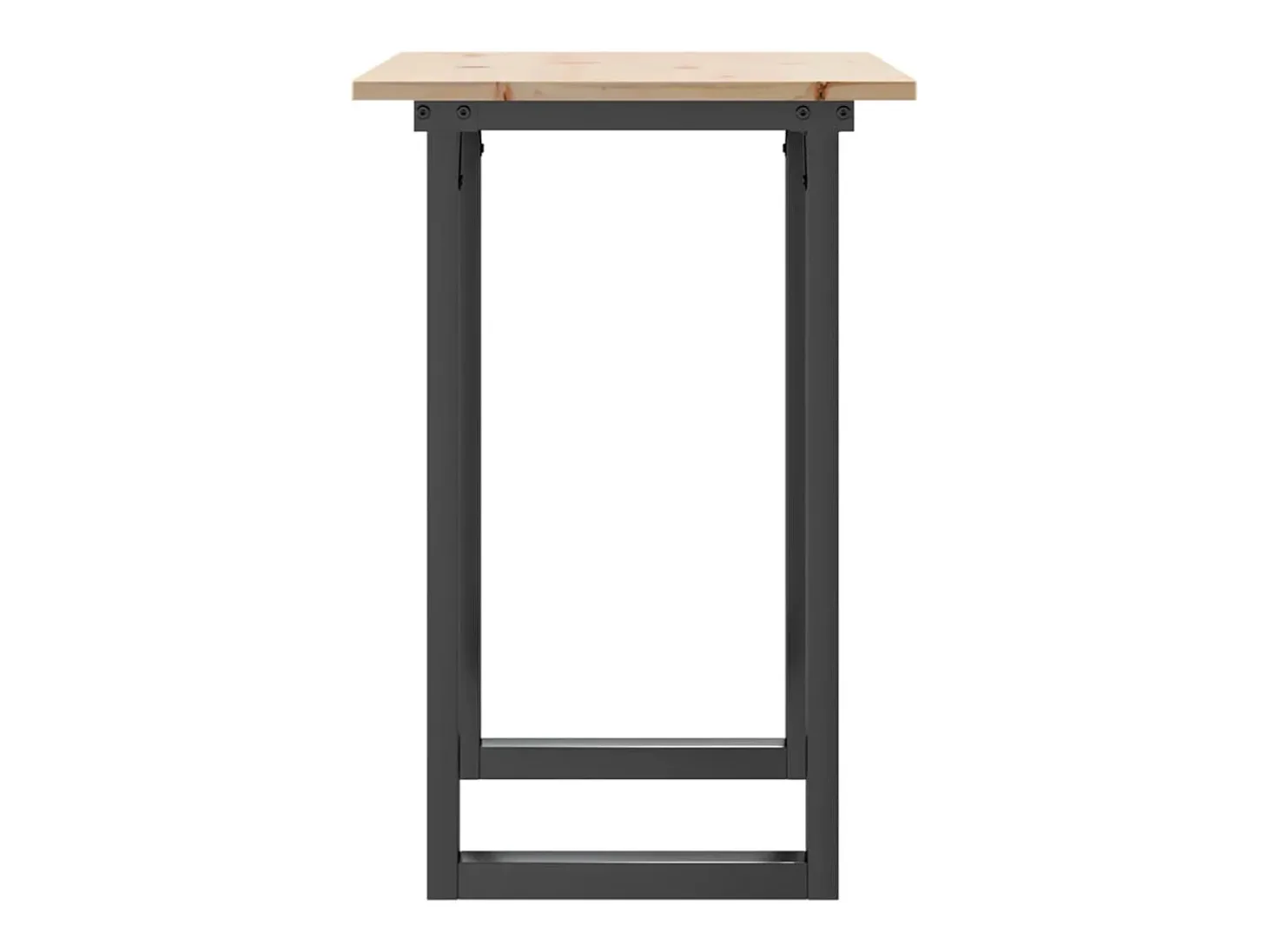 Mesa de comedor marco O madera maciza pino y acero 80x50x75 cm