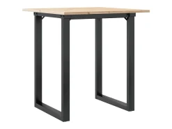 Mesa de comedor marco O madera maciza pino y hierro 60x60x75 cm ES252491
