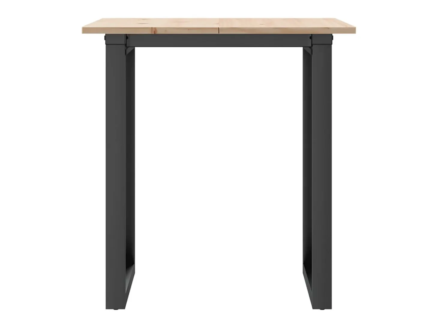 Mesa de comedor marco O madera maciza pino y hierro 60x60x75 cm ES252491