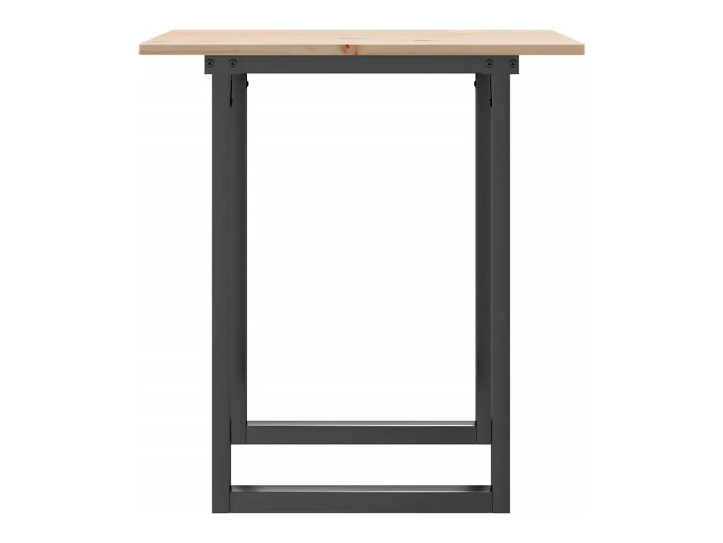 Mesa de comedor marco O madera maciza pino y hierro 60x60x75 cm ES252491