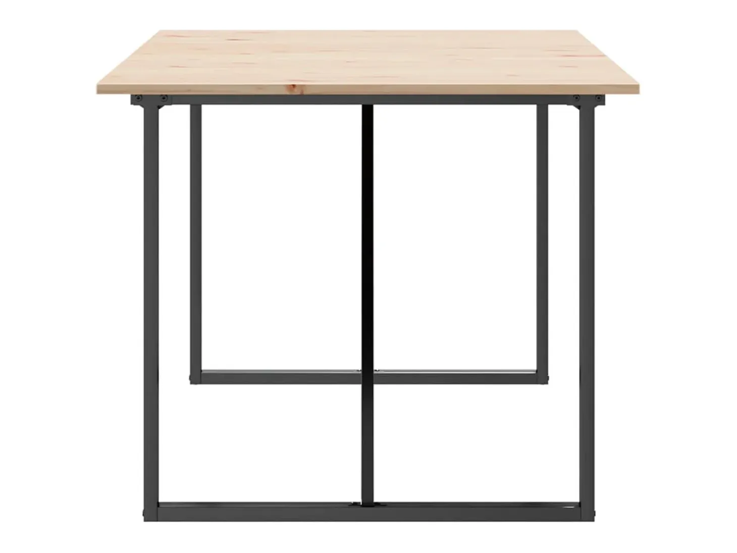 Mesa de comedor marco O madera maciza pino y hierro 180x90x75cm ES400845