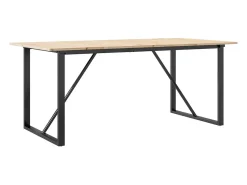 Mesa de comedor marco O madera maciza pino y hierro 180x90x75cm ES400845