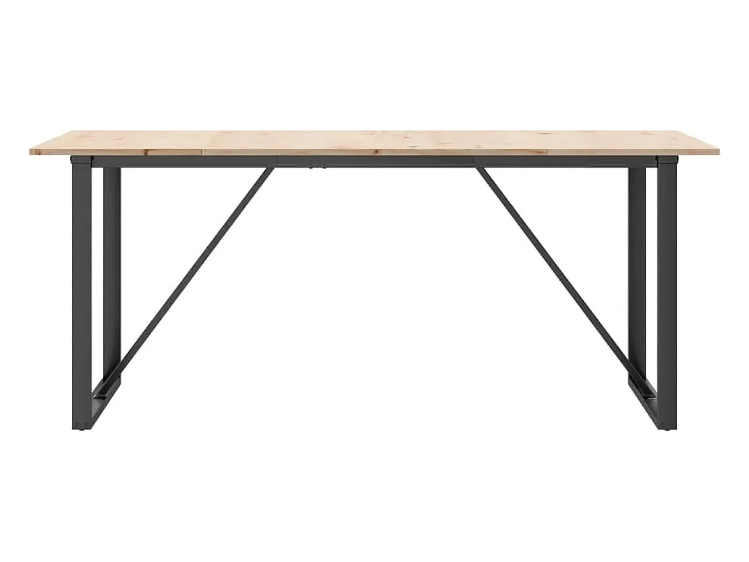 Mesa de comedor marco O madera maciza pino y hierro 180x90x75cm ES400845