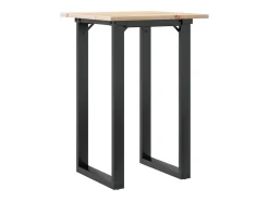 Mesa de comedor marco O madera maciza pino y hierro 50x50x75 cm
