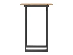 Mesa de comedor marco O madera maciza pino y hierro 50x50x75 cm