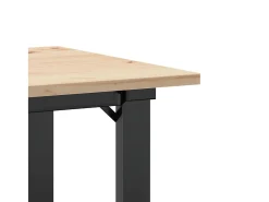 Mesa de comedor marco O madera maciza pino y hierro 50x50x75 cm