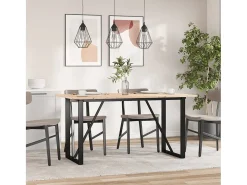 Mesa de comedor marco O madera maciza pino y hierro 140x80x75cm