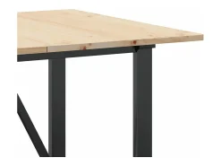 Mesa de comedor marco O madera maciza pino y hierro 140x80x75cm