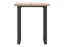 Mesa de comedor marco O madera maciza pino y acero 70x70x75,5cm