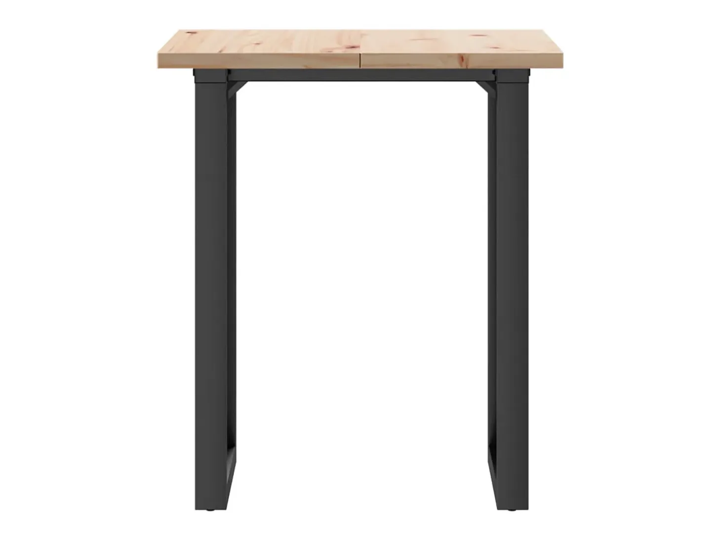 Mesa de comedor marco O madera maciza pino y acero 70x70x75,5cm