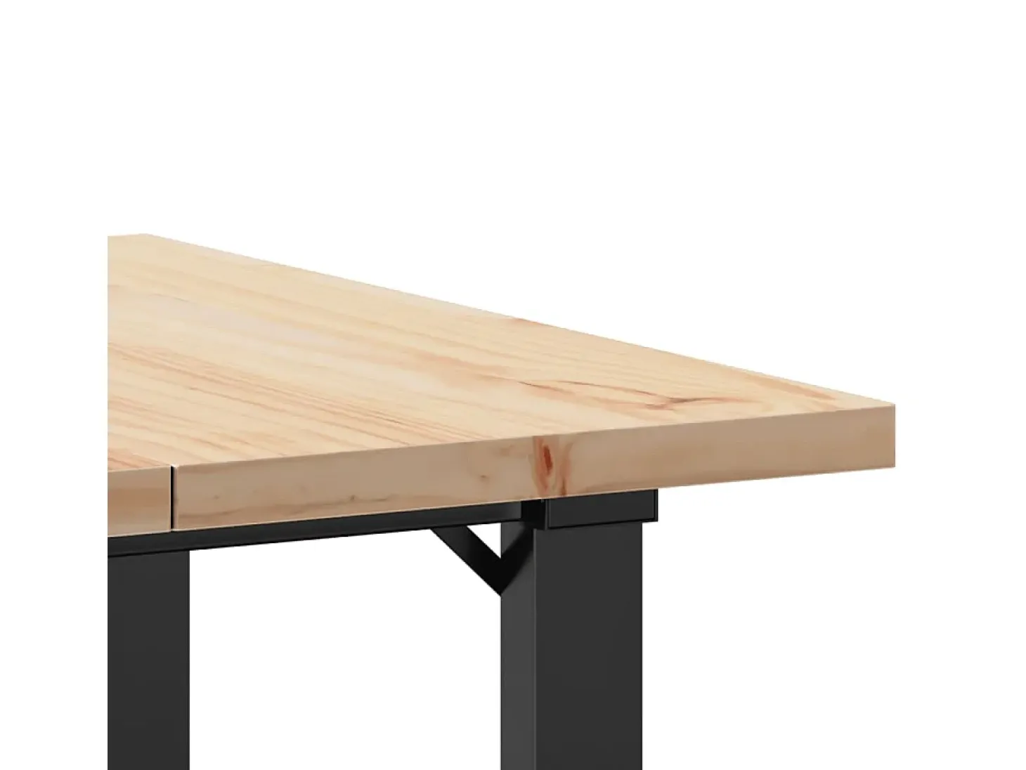 Mesa de comedor marco O madera maciza pino y acero 70x70x75,5cm