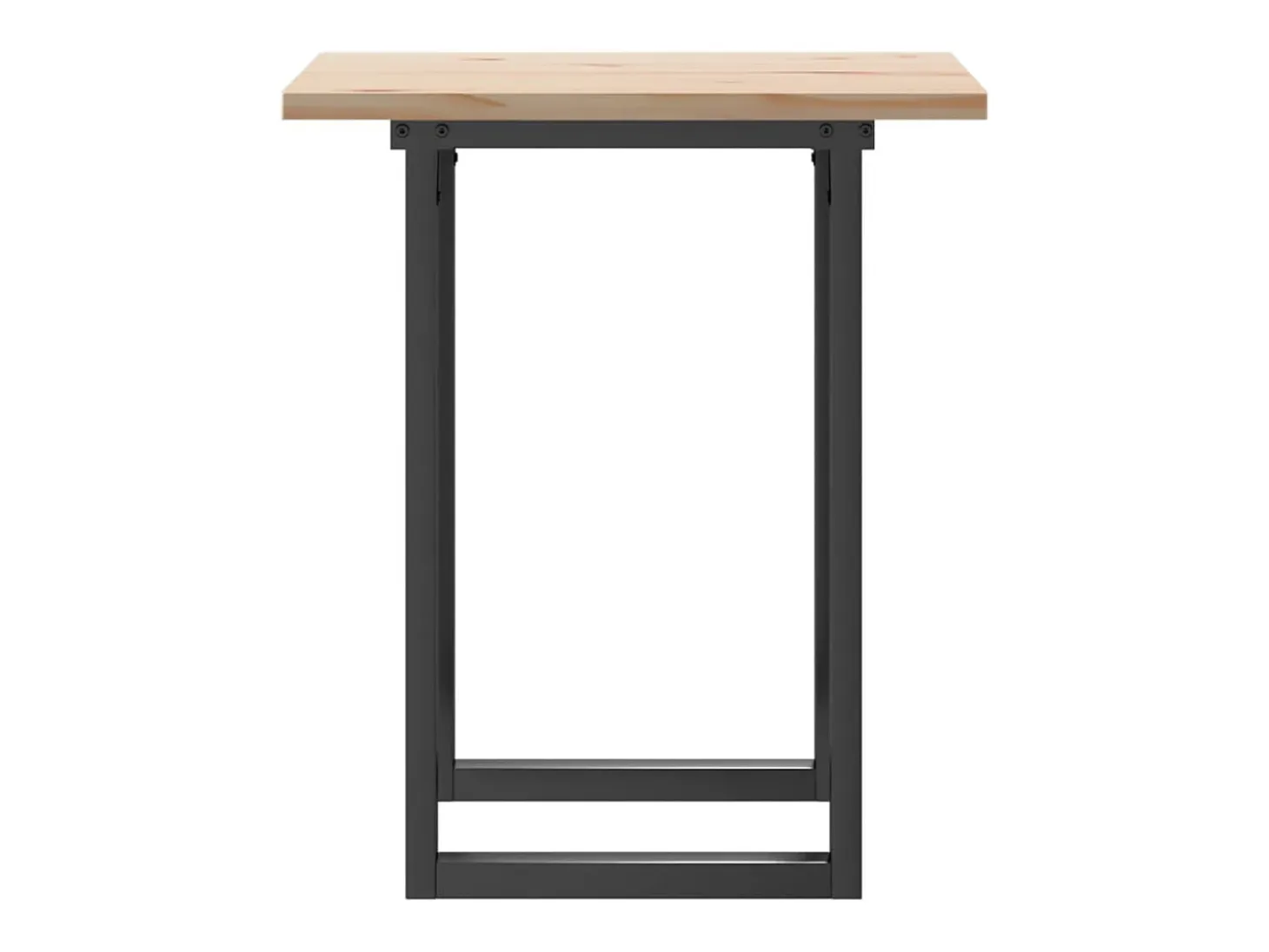 Mesa de comedor marco O madera maciza pino y acero 70x70x75,5cm