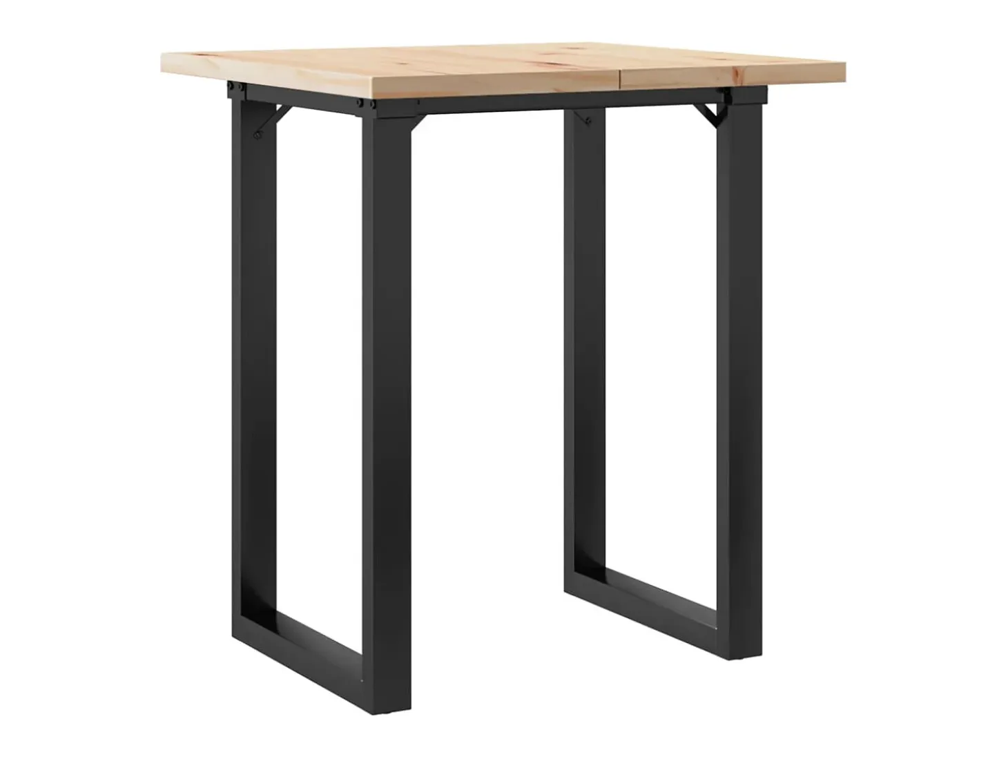Mesa de comedor marco O madera maciza pino y acero 70x70x75,5cm