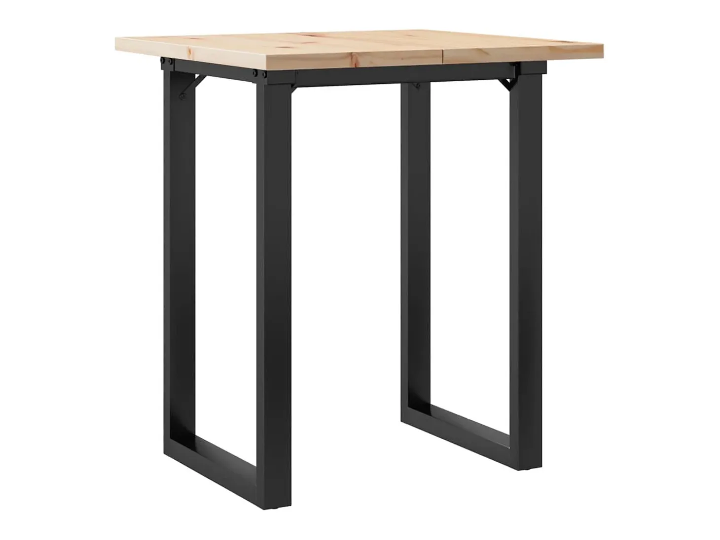 Mesa de comedor marco O madera maciza pino y acero 70x70x75,5cm