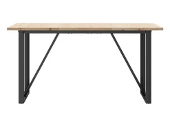 Mesa de comedor marco O madera maciza pino acero 140x80x75,5 cm