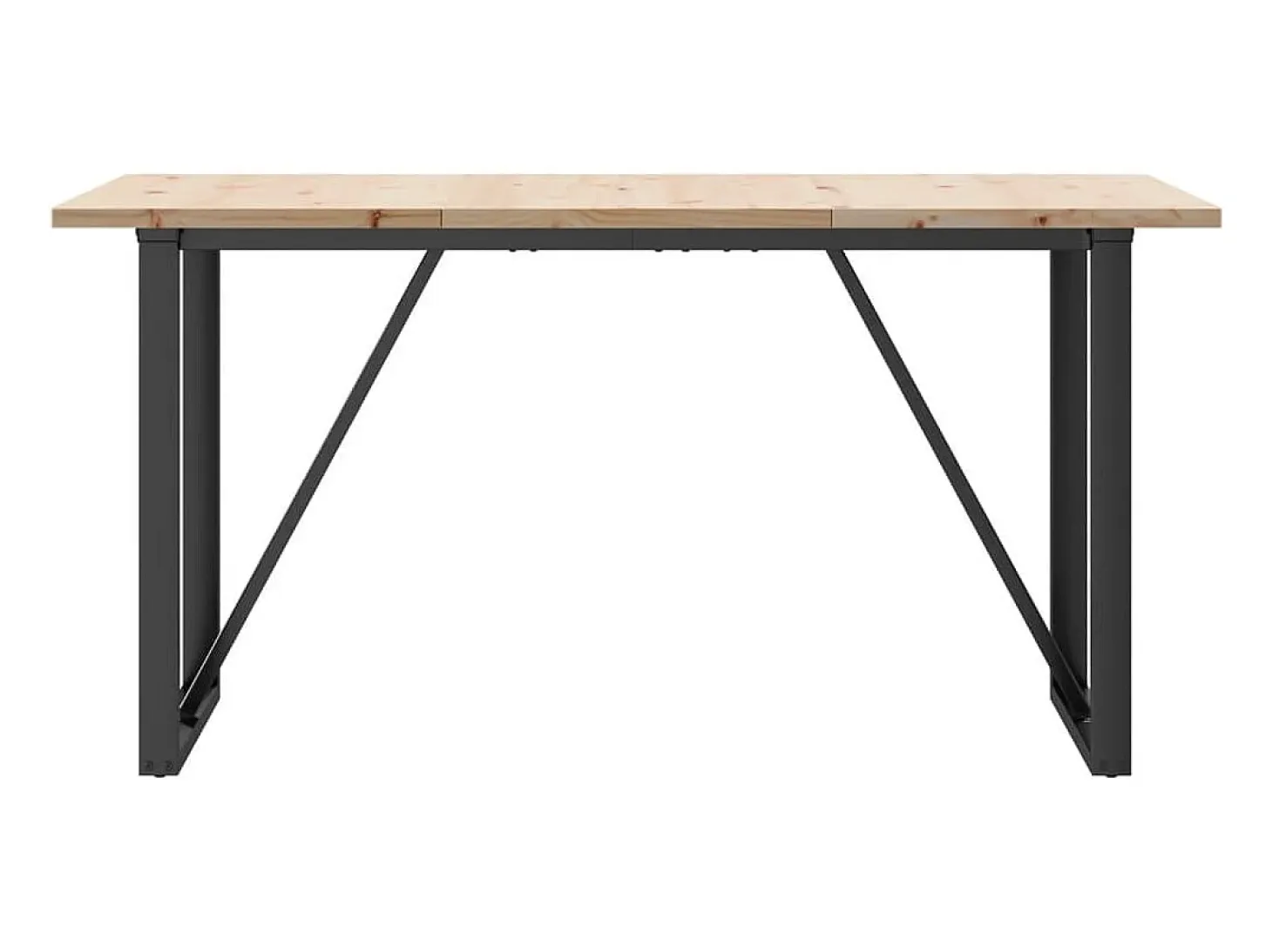 Mesa de comedor marco O madera maciza pino acero 140x80x75,5 cm