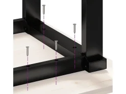 Mesa de comedor marco O madera maciza pino acero 140x80x75,5 cm