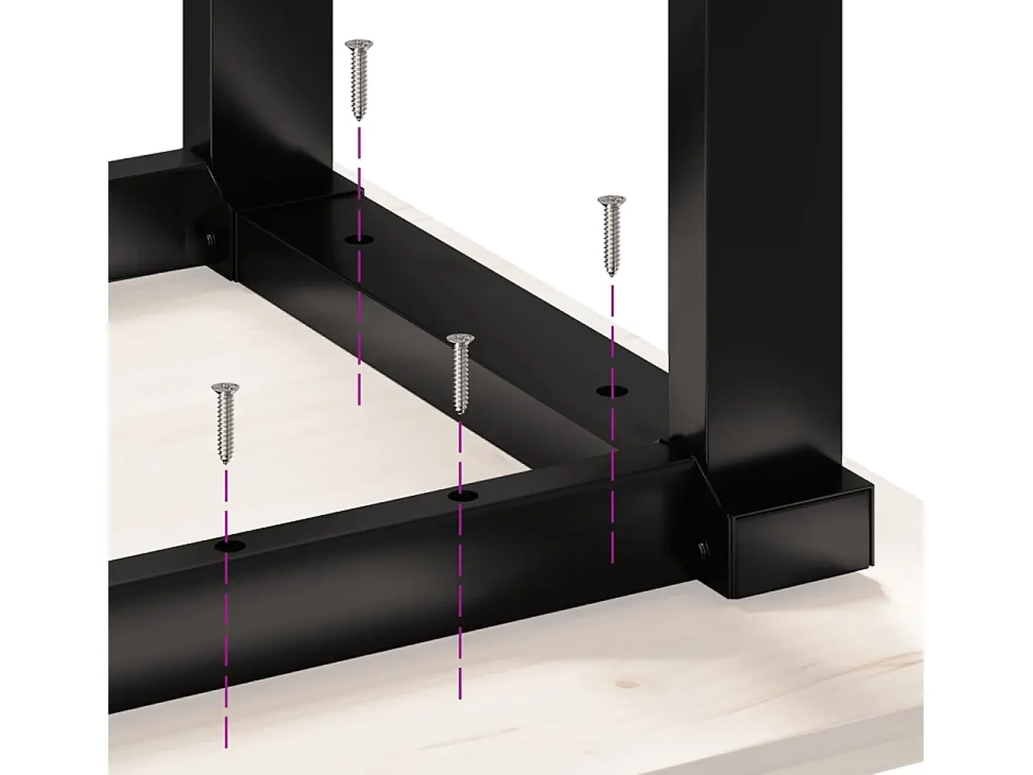 Mesa de comedor marco O madera maciza pino acero 140x80x75,5 cm