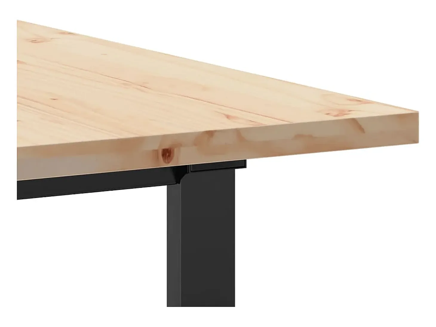 Mesa de comedor marco O madera maciza pino acero 140x80x75,5 cm