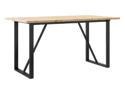 Mesa de comedor marco O madera maciza pino acero 140x80x75,5 cm