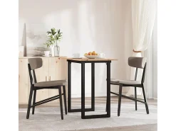 Mesa de comedor marco O madera maciza pino y hierro 80x50x75 cm ES558102