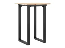 Mesa de comedor marco O madera maciza pino y hierro 50x50x75 cm ES986976