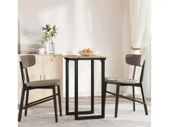 Mesa de comedor marco O madera maciza pino y hierro 50x50x75 cm ES986976