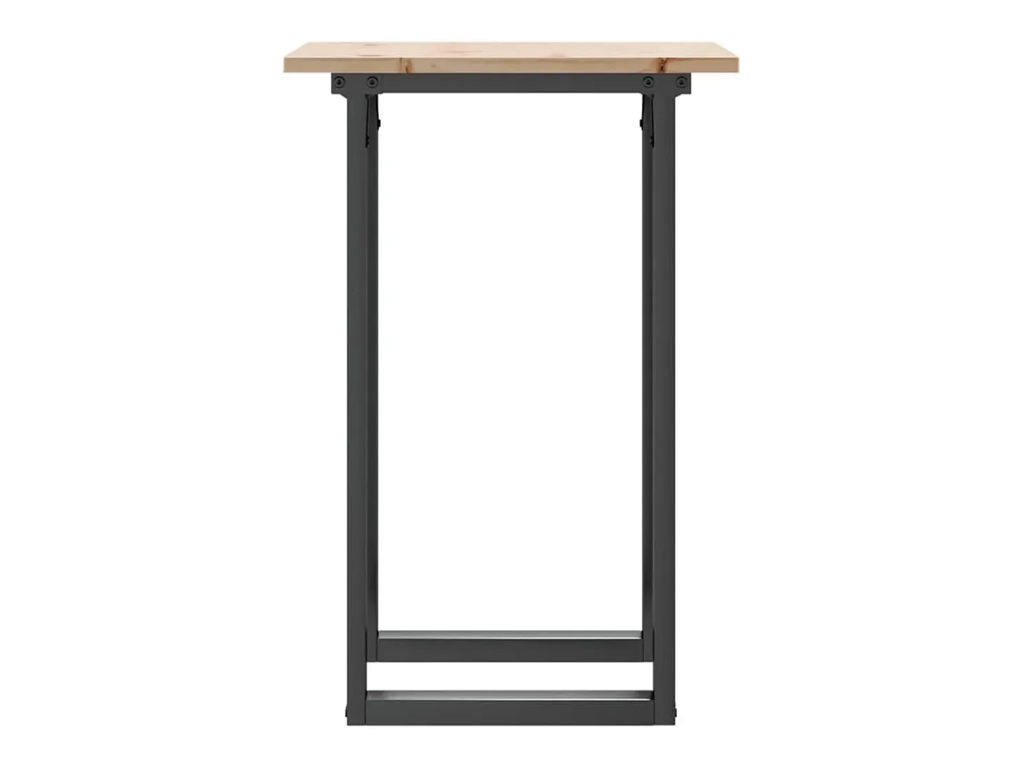 Mesa de comedor marco O madera maciza pino y hierro 50x50x75 cm ES986976