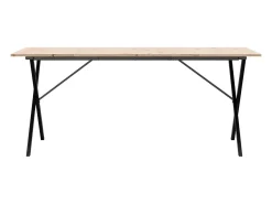 Mesa de comedor marco X madera maciza pino y hierro 180x90x75cm