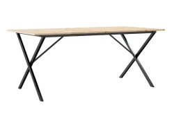 Mesa de comedor marco X madera maciza pino y hierro 180x90x75cm