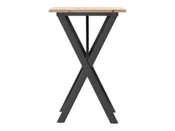 Mesa de comedor marco X madera maciza pino y hierro 50x50x75 cm