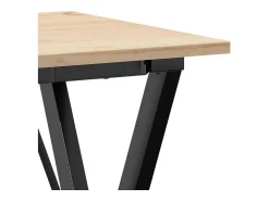Mesa de comedor marco X madera maciza pino y acero 50x50x75 cm
