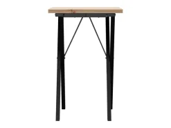 Mesa de comedor marco X madera maciza pino y acero 50x50x75,5cm