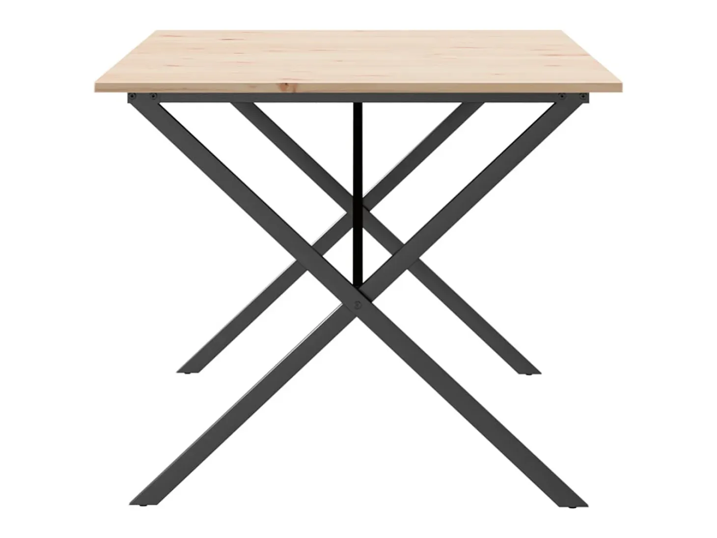 Mesa de comedor marco X madera maciza pino y hierro 180x90x75cm ES479129