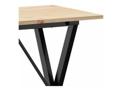 Mesa de comedor marco X madera maciza pino y acero 80x50x75 cm