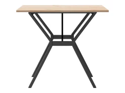 Mesa de comedor marco Y madera maciza pino y hierro 90x90x75 cm