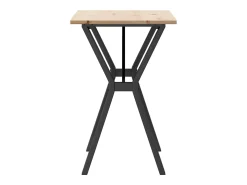 Mesa de comedor marco Y madera maciza pino y hierro 80x50x75 cm