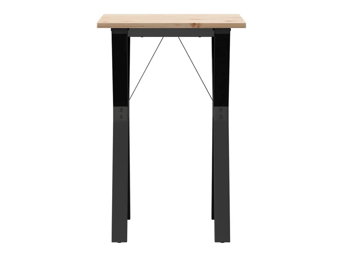 Mesa de comedor marco Y madera maciza pino y hierro 50x50x75 cm ES470911