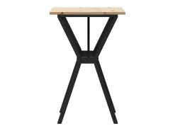 Mesa de comedor marco Y madera maciza pino y acero 50x50x75 cm